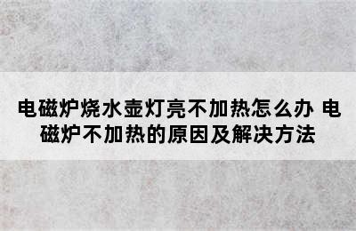 电磁炉烧水壶灯亮不加热怎么办 电磁炉不加热的原因及解决方法